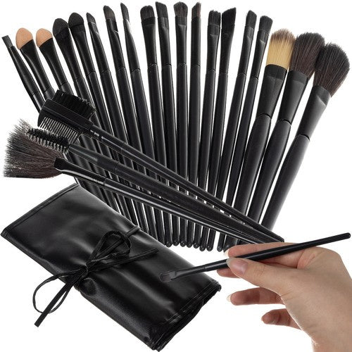 Set 24 pensule de machiaj, Zola®, gentuta de depozitare, peri sintetici, neagra Set 24 pensule de machiaj, Zola®, gentuta de depozitare, peri sintetici, neagra